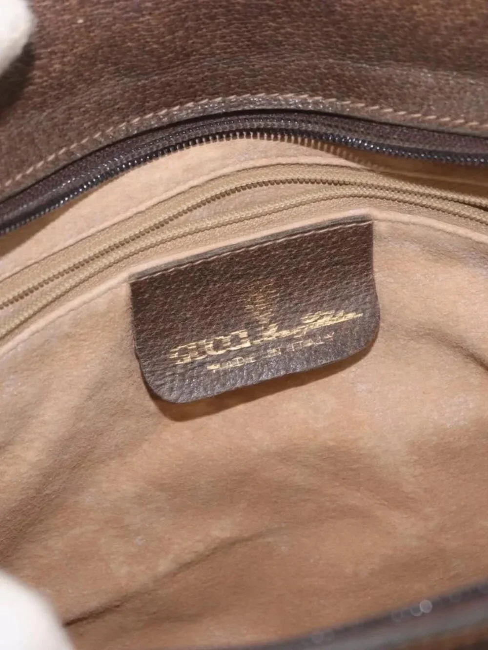 GUCCI GG Supreme Web Sherry Line Bag PVC Beige Gold 41 001 4085 Auth 158517 - Picture 10 of 16